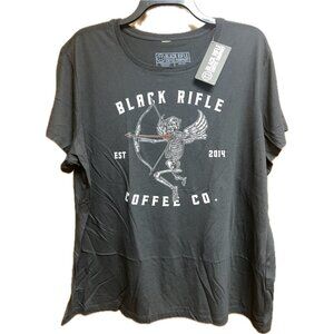 Black Rifle Coffee Shirt  Black T-Shirt Cupid Skeleton Graphic 3XL WOMENS NWT